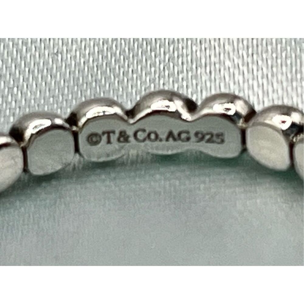 Tiffany & Co Ziegfeld Beaded Stacking Ring-  925 Sterling Silver - Size 7 - Picture 3 of 14